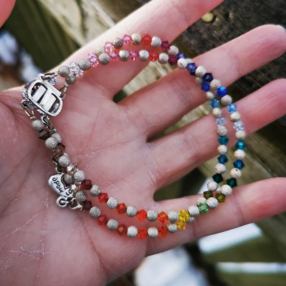 Rainbow Crystal Double Strand Bracelet - Picture 11 of 15